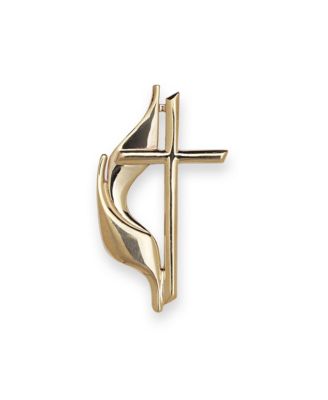 Men's 10k Gold Methodist Cross Lapel Pin