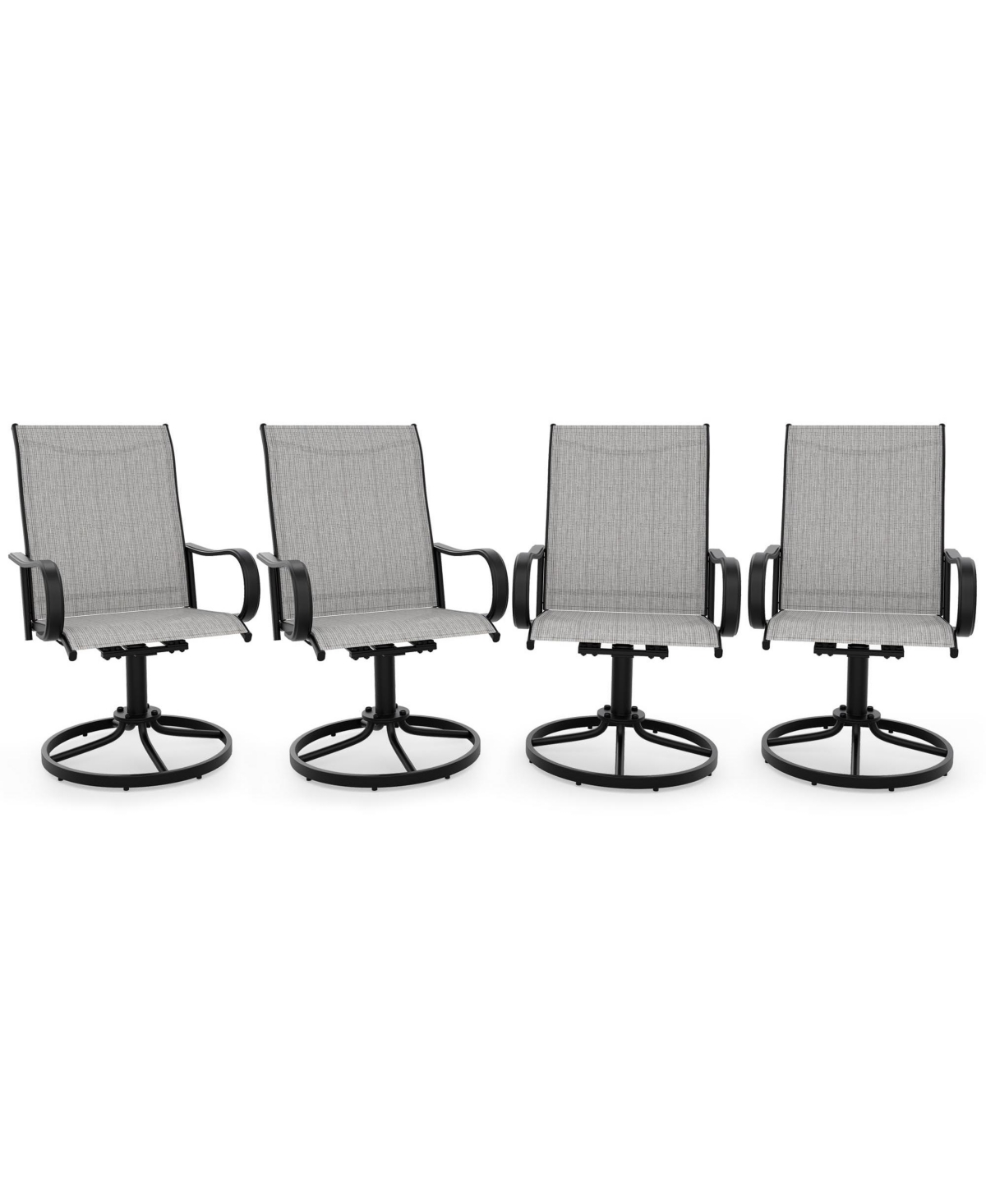 homfan 40 in H Set of 4 Outdoor Swivel Chairs, Patio Rotating Lounge Chairs for Deck, Garden, Porch, Backyard