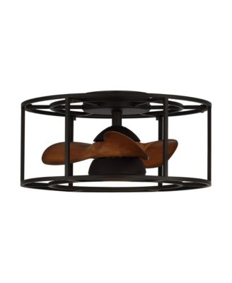 20-inch Matte 3-Blade Caged LED Ceiling Fan Fandelier with Light Kit and Remote, Reversible motor