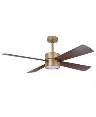 52" Modern Gold Integrated LED Dimmable Reversible Smart Ceiling Fan with RGB Light, Remote and APP Control