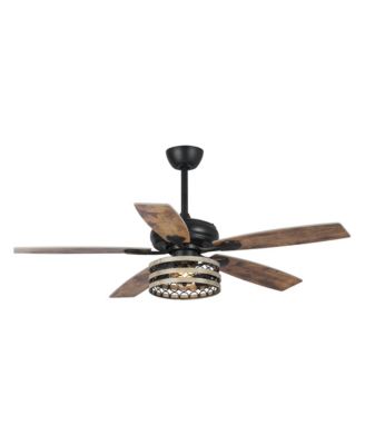 52" Farmhouse Driftwood 5-Blade Caged Ceiling Fan with Remote