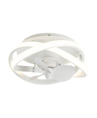 13-inch Matte Coastal Caged Fandelier Flush Mount Dimmable LED Ceiling Fan