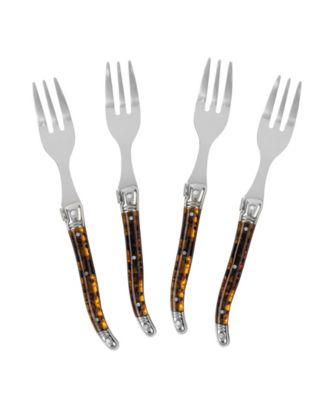 Laguiole Tortoise Shell Cake Forks, Set of 4