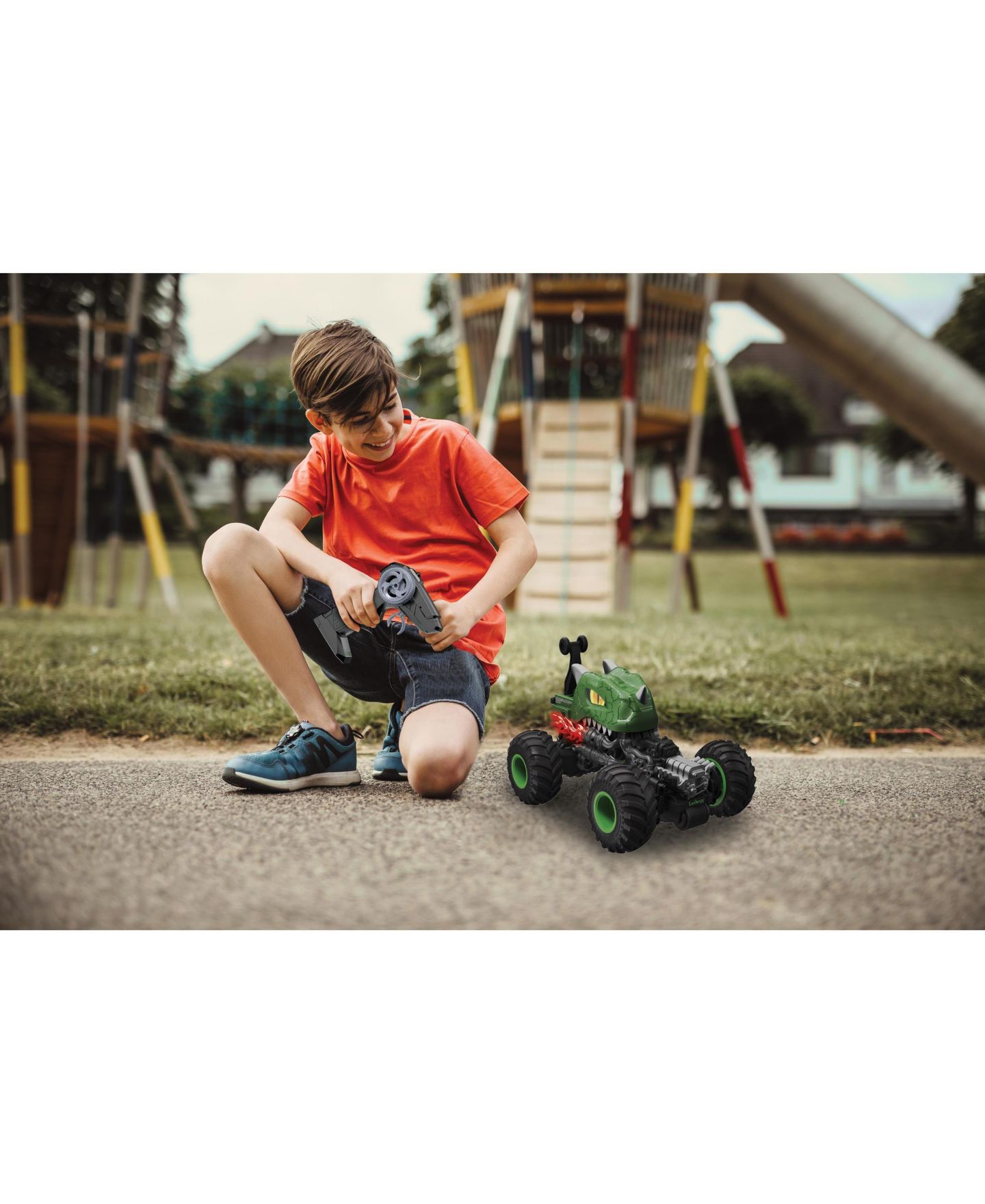 Детская игрушка Lexibook Crosslander Dino Rechargeable Stunt Remote Control Car, цвет: Зелёный — фото 6