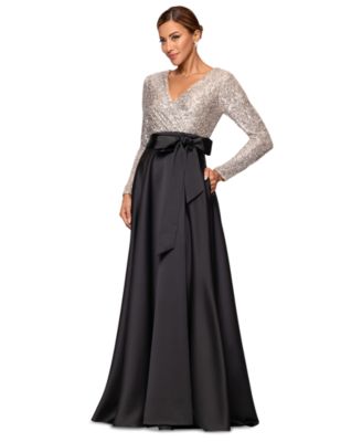 Women's Sequinned Long Sleeve Ballgown Dress