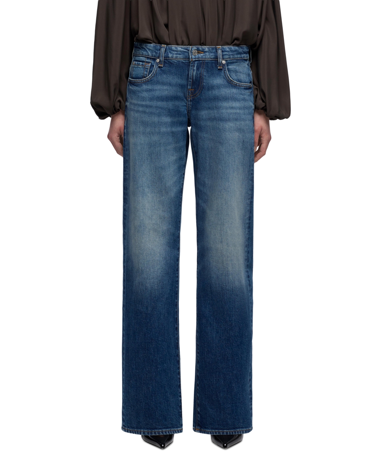 7 For All Mankind Women's Low-Rise Relaxed Straight-Leg Jeans