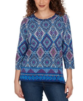 Petite Kaleidoscope Print Knit Top