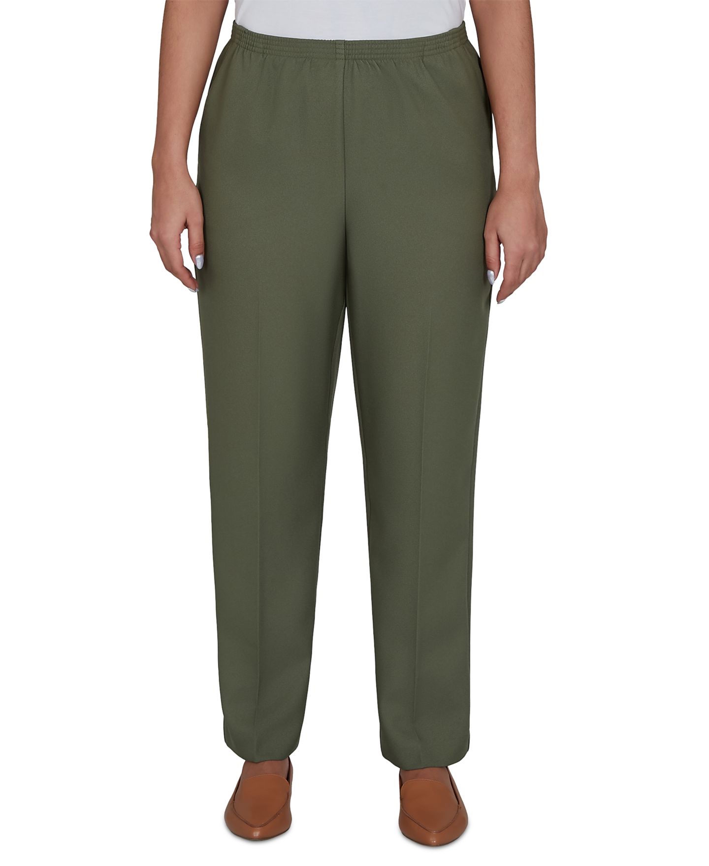 Женские брюки Alfred Dunner Petite Colored Classic Short-Length, цвет: Ягодный — фото 7