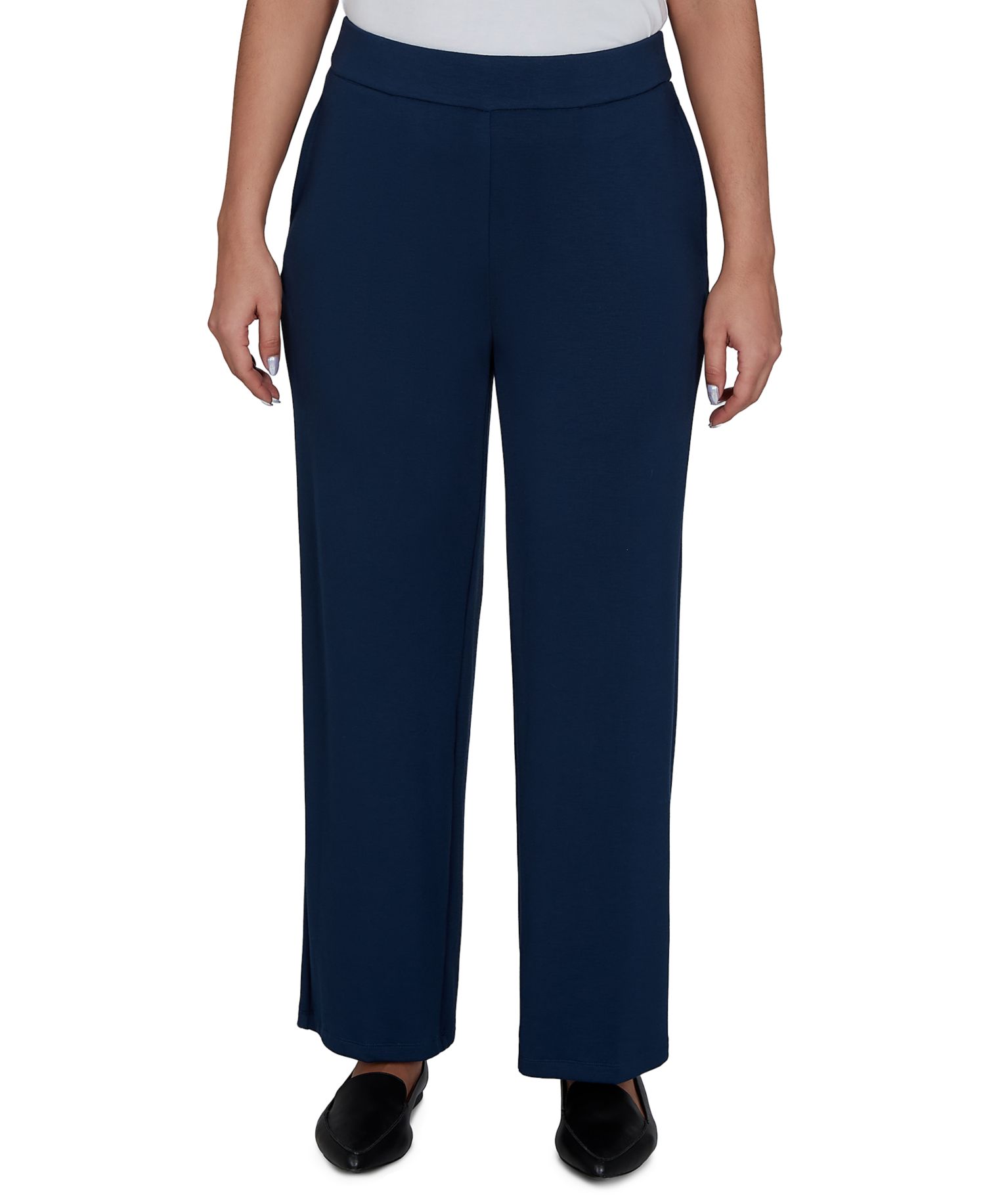 Women's Pull-On Straight-Leg Mid-Rise Rayon-Blend Pants
