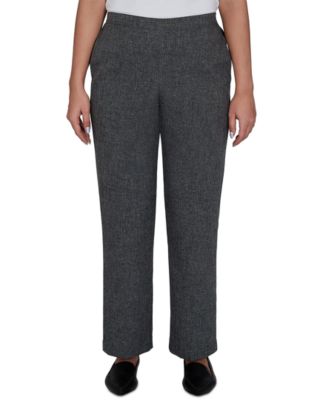 Petite Pull-On Straight Leg Mid-Rise Pants