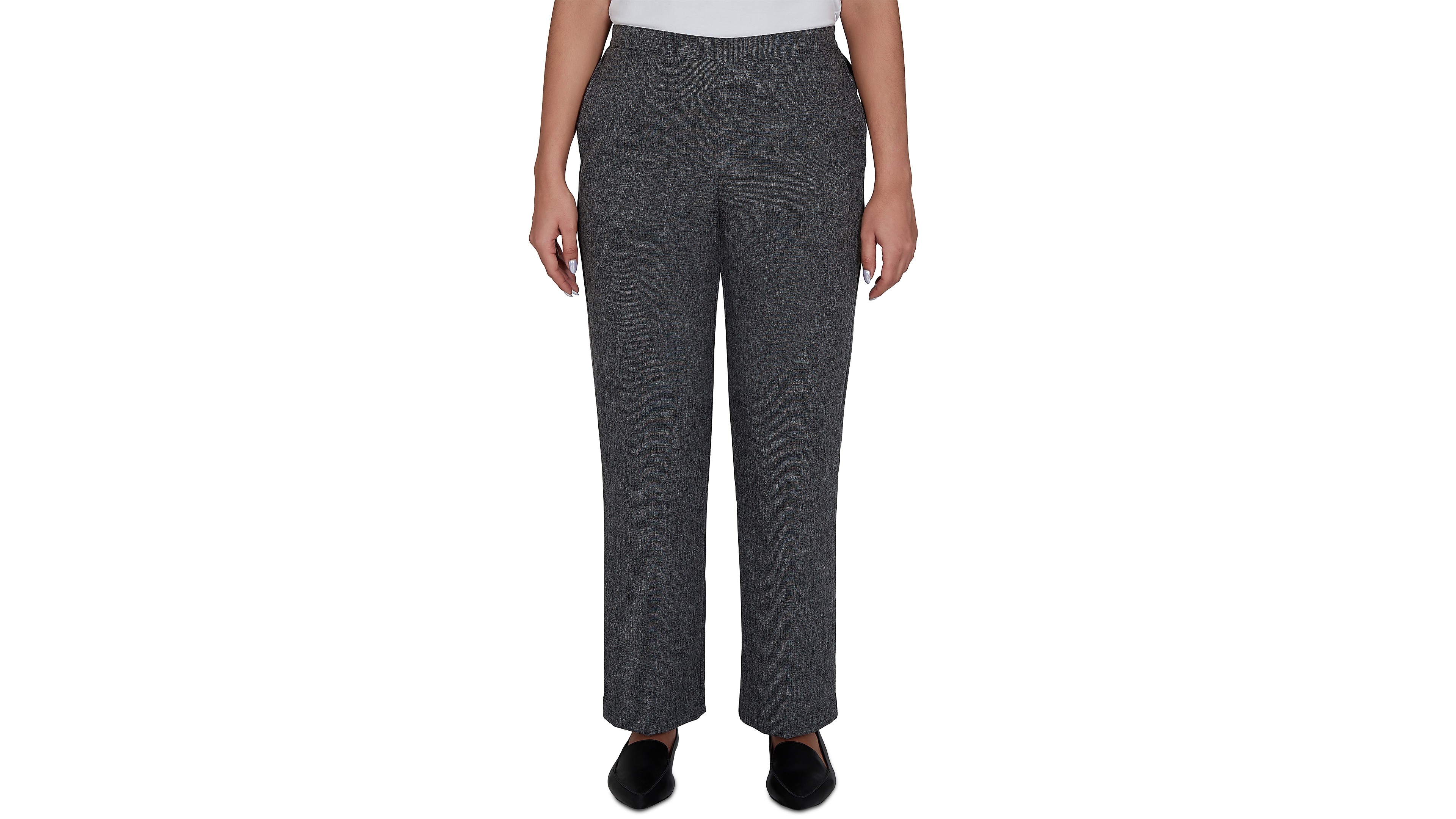 Alfred Dunner Petite Pull-On Straight Leg Mid-Rise Pants
