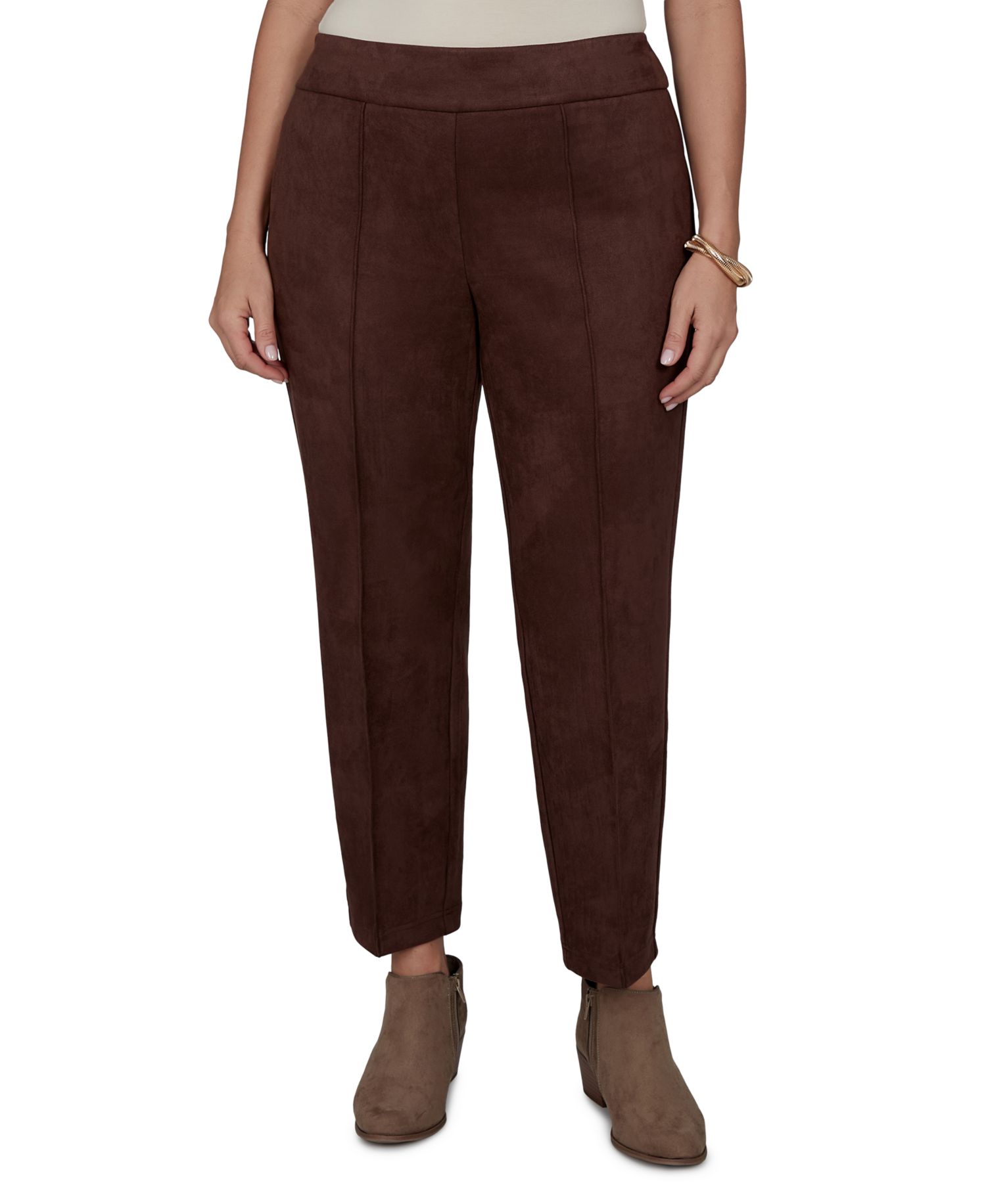 Plus Size Pull-On Scuba Cropped & Ankle Pants