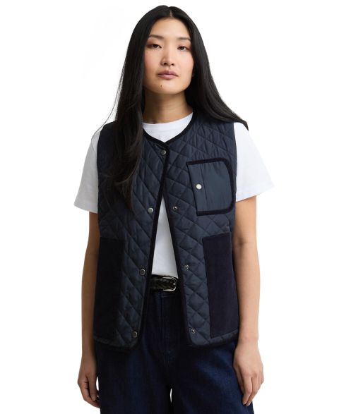 Женская куртка Barbour Thulby Quilted Gilet, цвет: Тёмный тёмно-синий