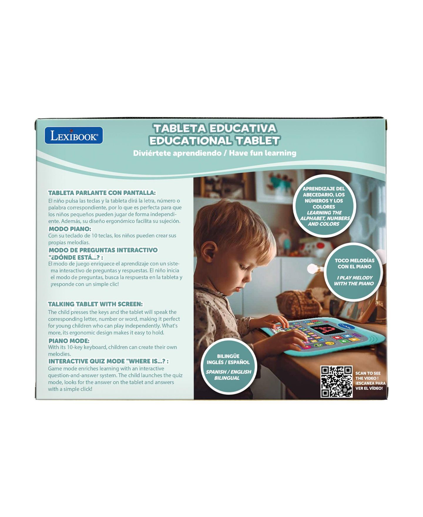 Детская игрушка Lexibook Bilingual Tablet English/Spanish Alphabet, Numbers and Animals Educational Tablet, от 3 лет, цвет: Синий — фото 6