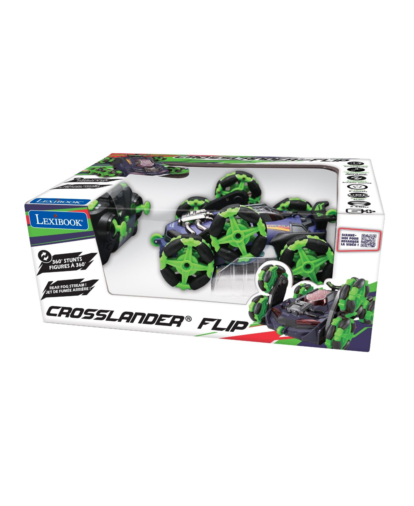 Детская игрушка Lexibook Crosslander Flip Rechargeable 360-Degree Rotation Remote Control Car with Sound and Light Effects — фото 8