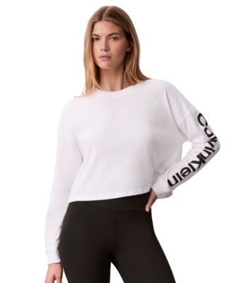 Women's Puff Graphic Logo Long-Sleeve Cropped T-Shirt