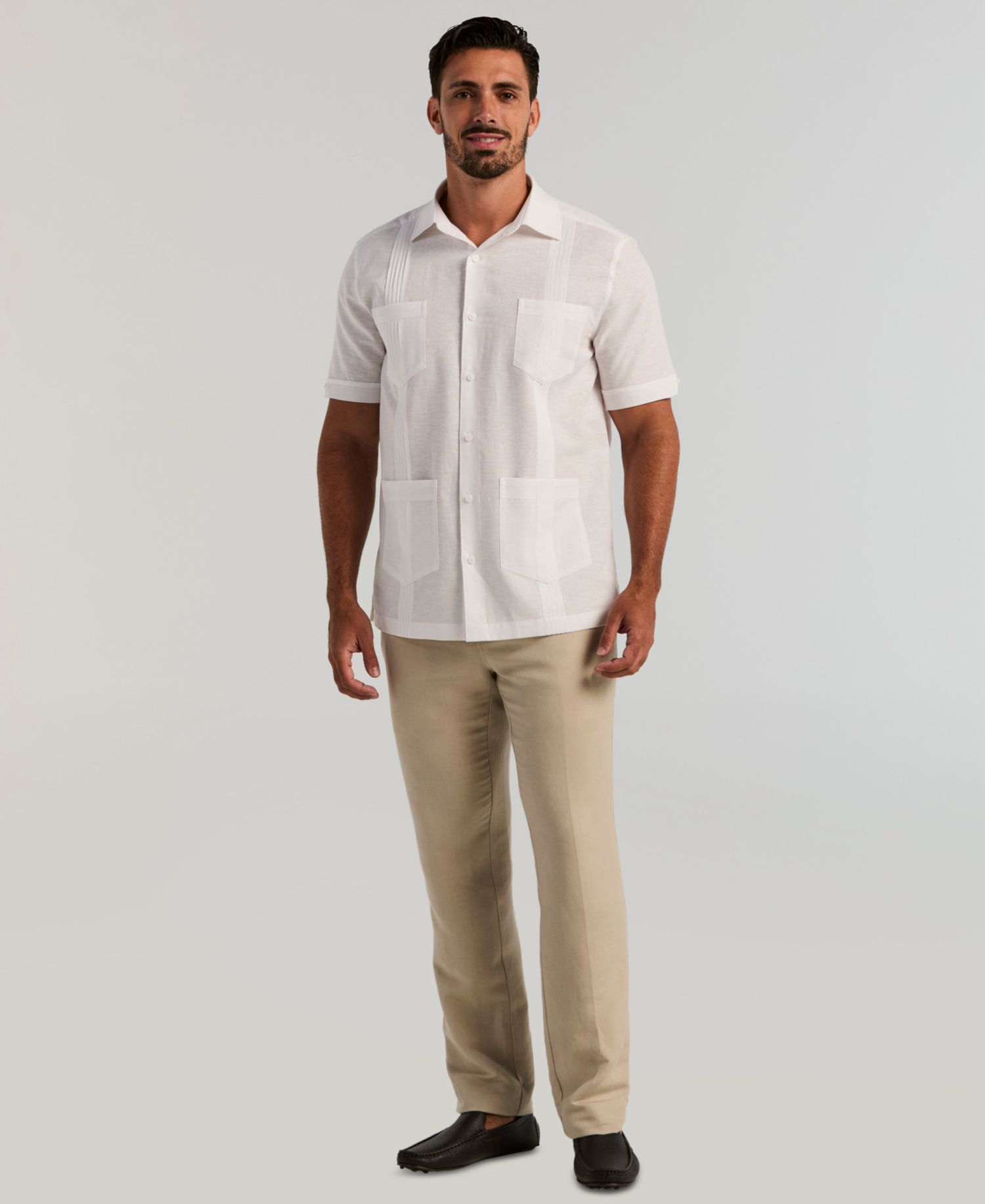 Men's Linen Blend Four-Pocket Shirt