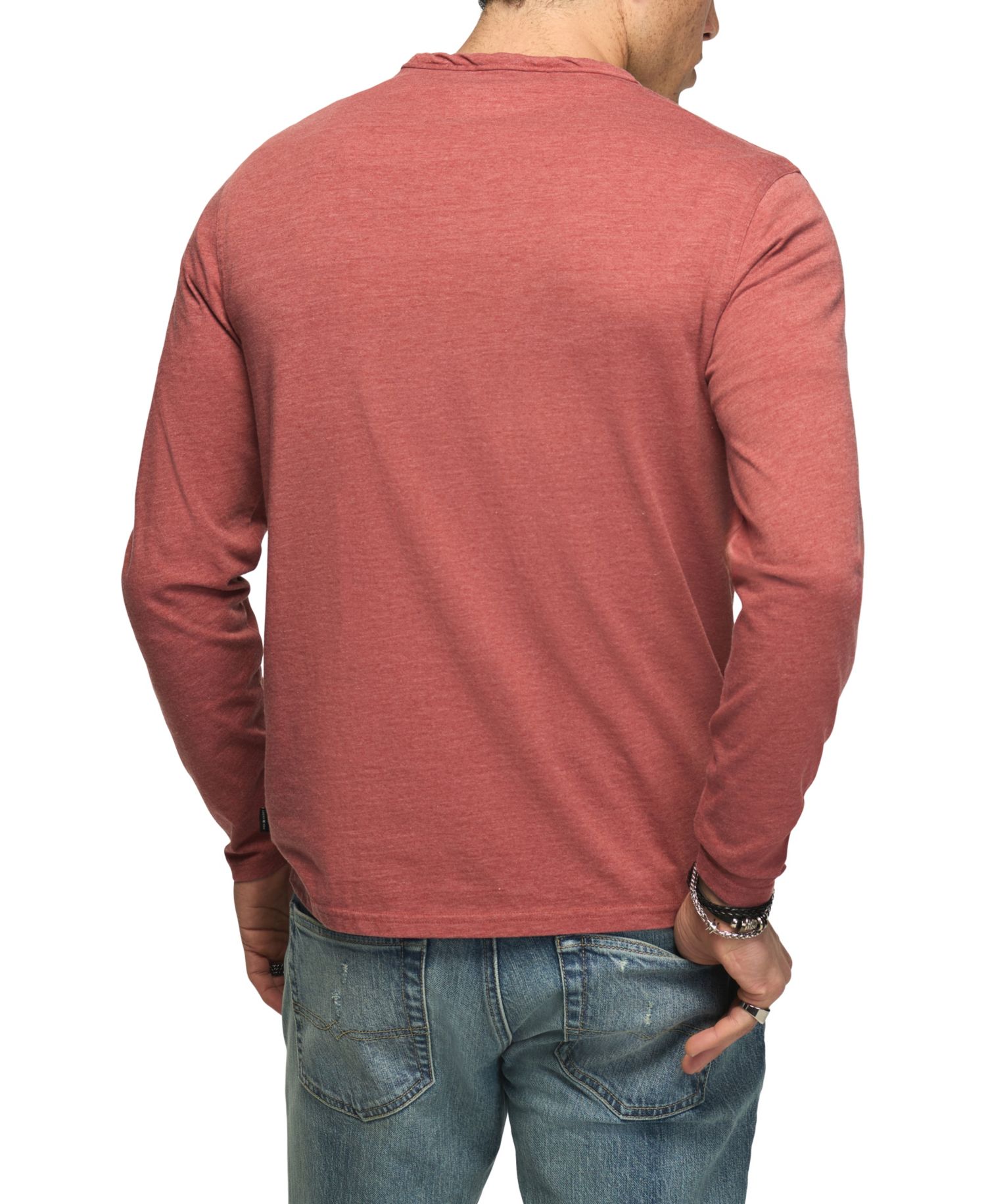 Men's Venice Notch-Neck Burnout Long-Sleeve Henley
