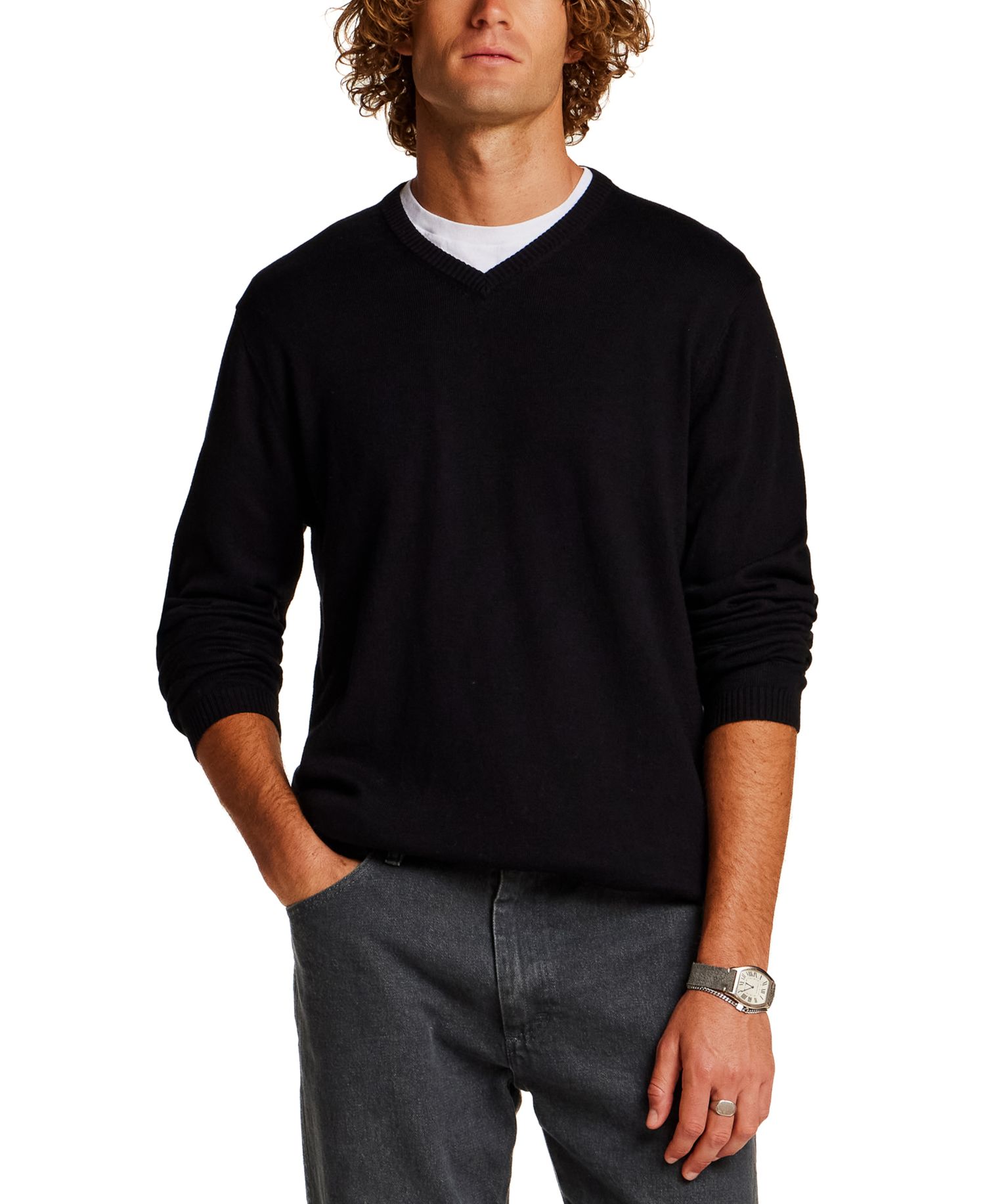 Men's Cashmere Holiday V-Neck Sweater