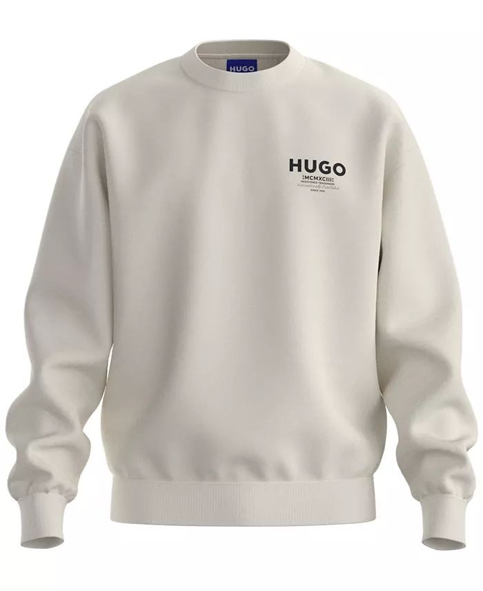 Men's Nespon French-Terry Crewneck Logo Print Sweatshirt
