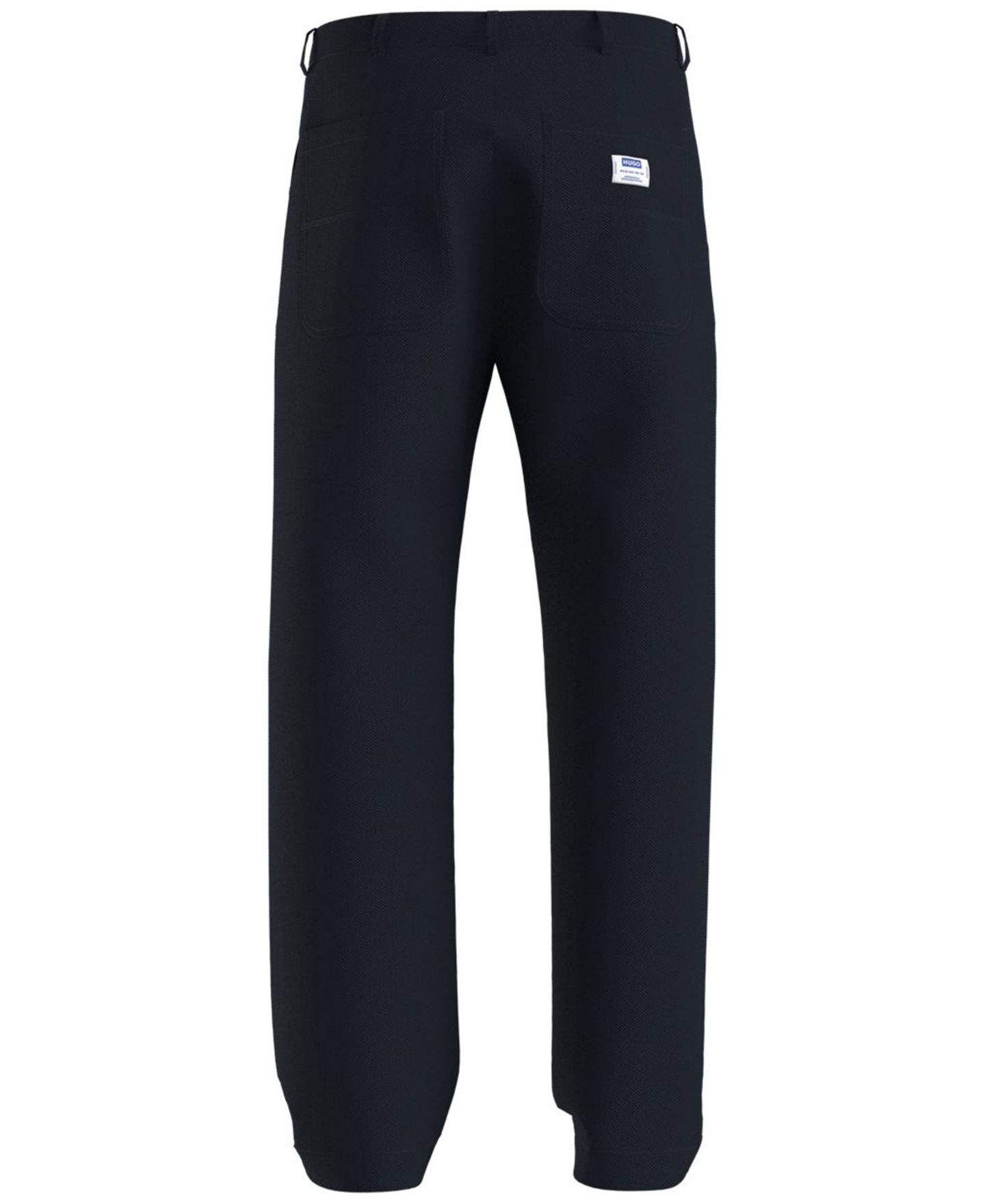 Мужские брюки Hugo Boss Herringbone Cargo Regular-Fit, цвет: Тёмный синий — фото 2