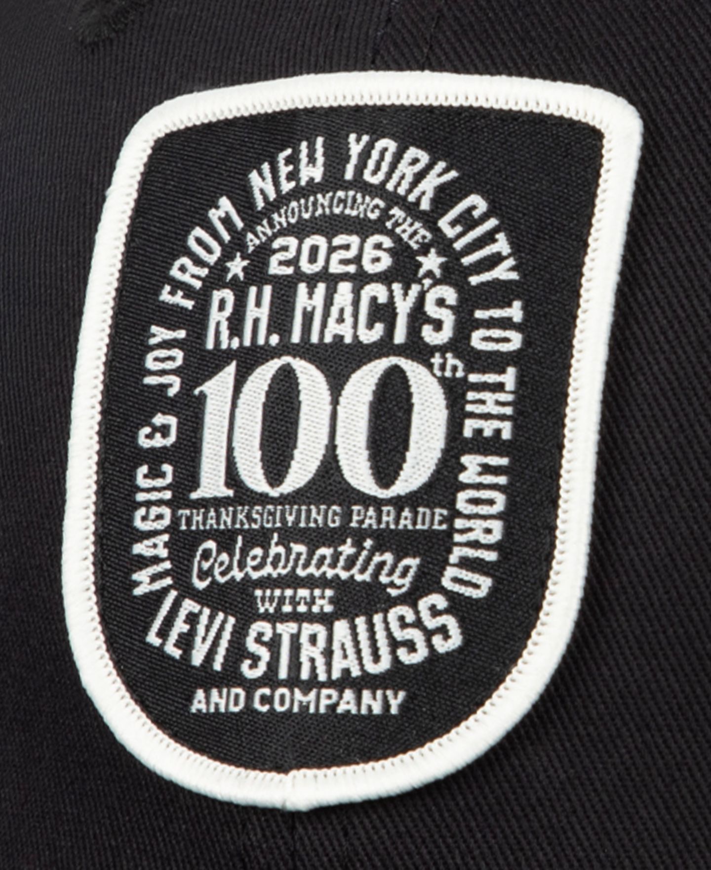 Мужская бейсболка Levi's Macy's 100th Parade с нашивкой, регулируемая, цвет: Чёрный — фото 3