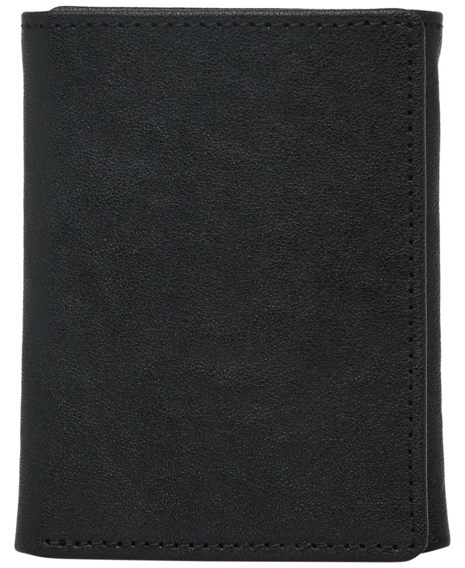 Men's Leather Double-Stitch Trifold Wallet
