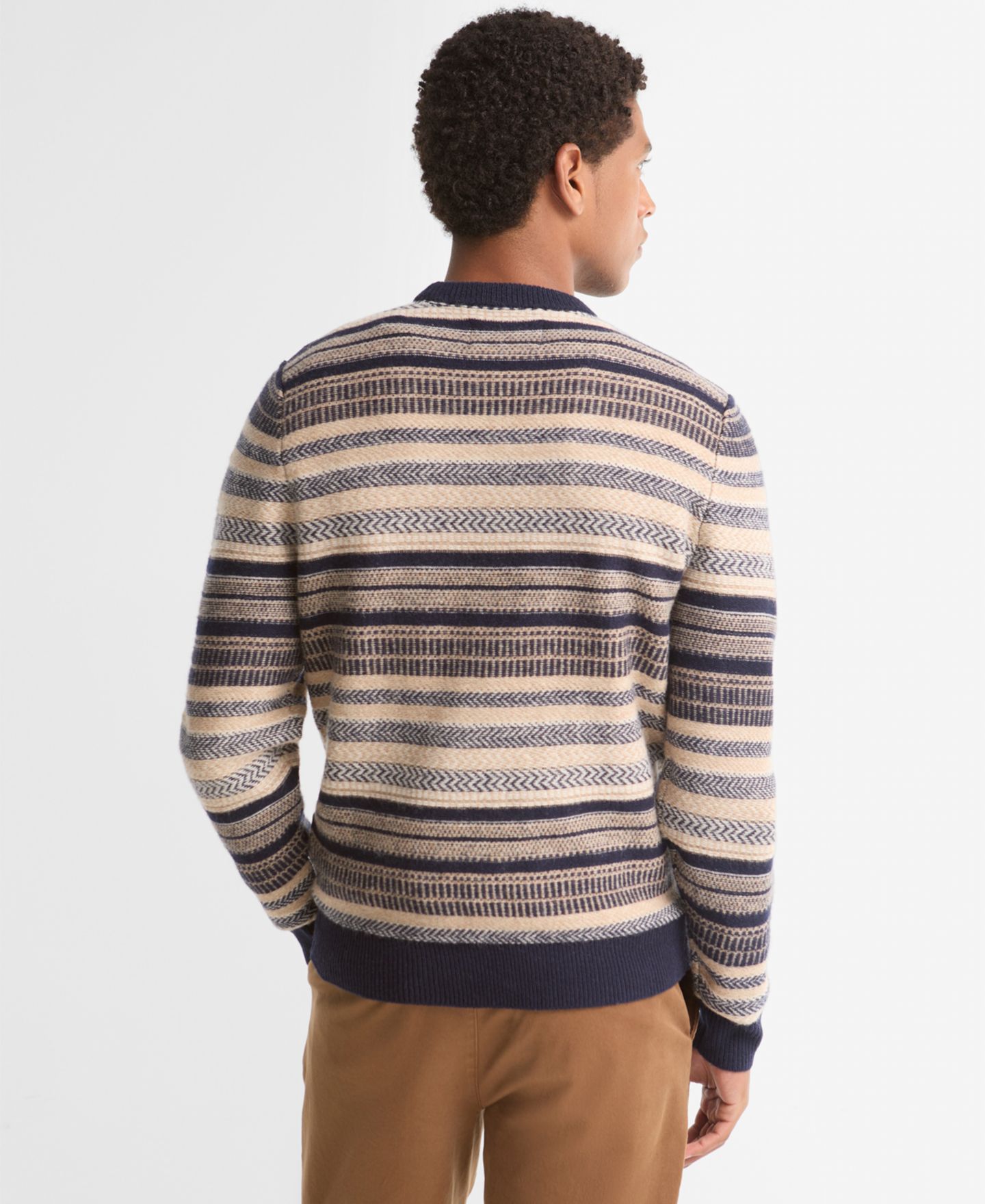 Мужской свитер Barbour Highsted Fair Isle Wool Crewneck, цвет: Тёмно-синий — фото 5