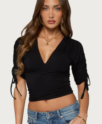 Women's Muriel Drawstring V Neck Top