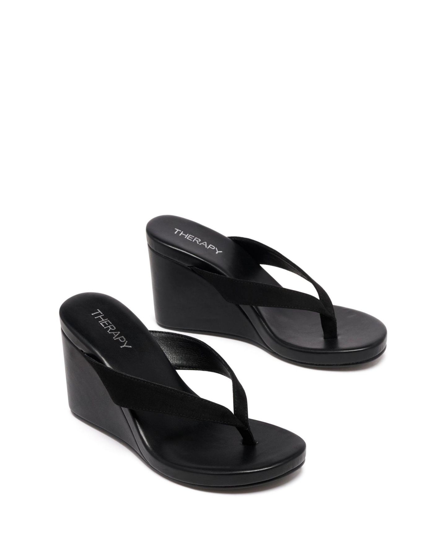 Женские туфли Therapy Australia Ren Round Toe Wedge Thong Heel, цвет: Чёрный — фото 5