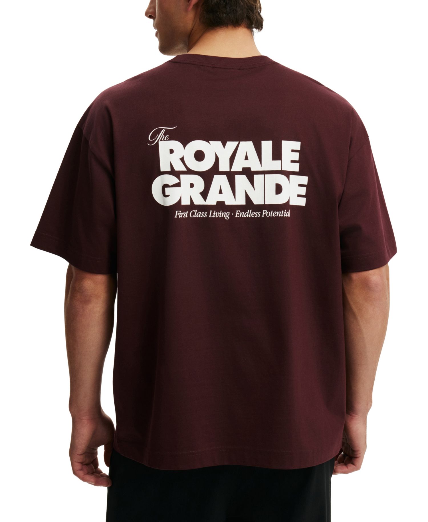 Men's Box Fit Text Graphic Boxy-Fit Heavyweight T-Shirt
