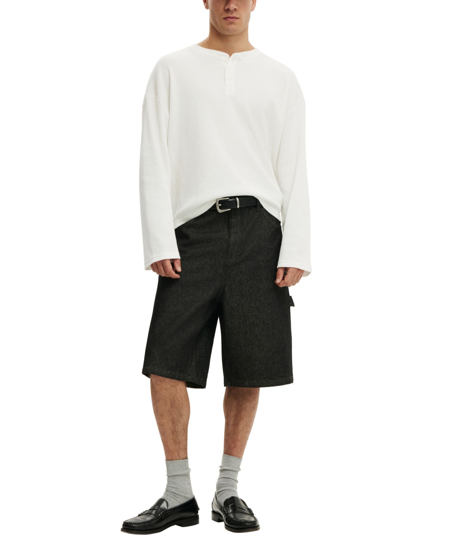 Men's Super Baggy Denim Shorts, 13" Inseam