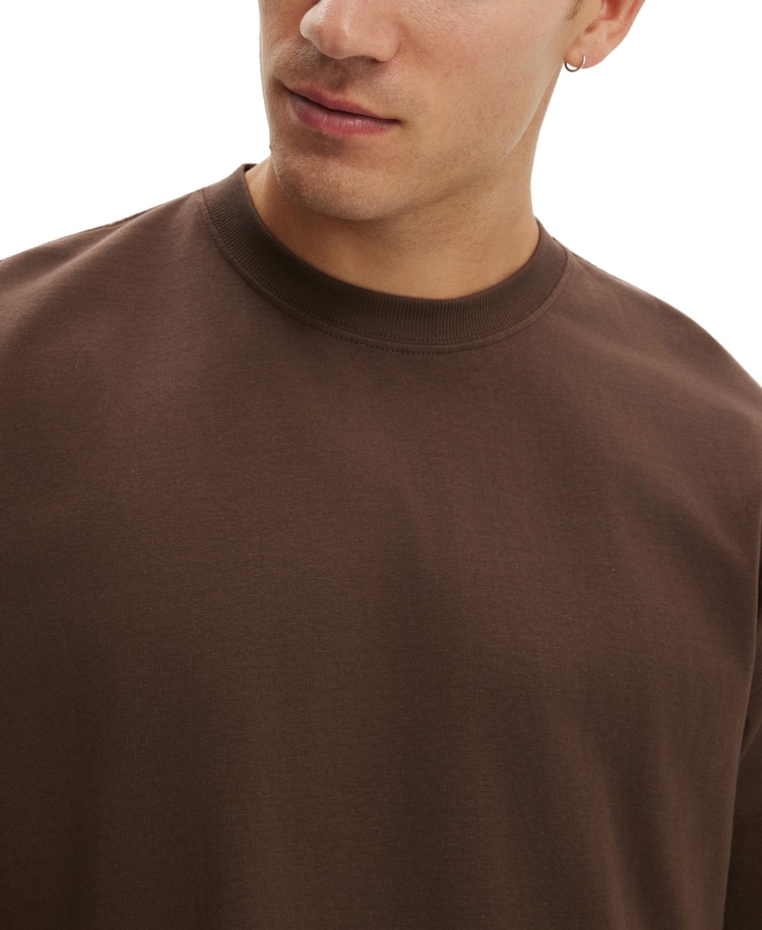 Men's Textured Cropped Crewneck T-Shirt