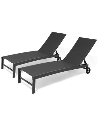 Outdoor Adjustable Chaise Lounge Chairs With Wheels