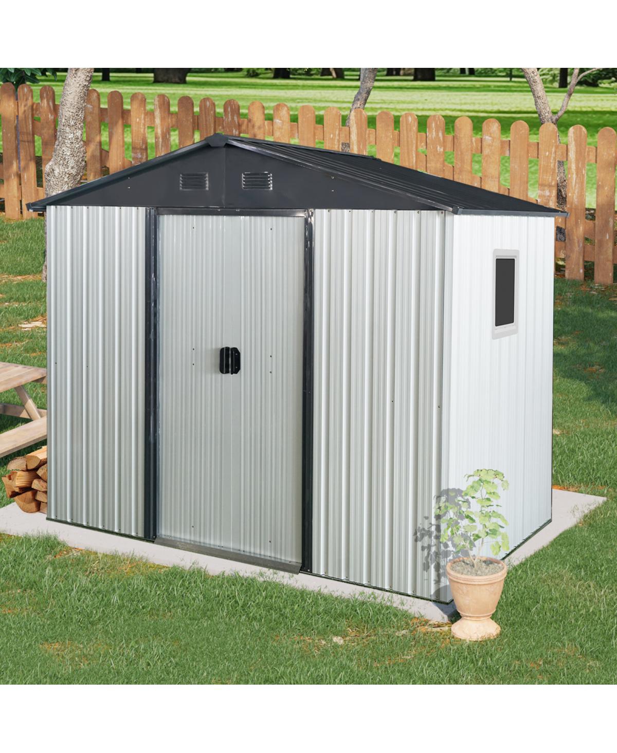 Streamdale Furniture 8ft x 4ft Outdoor Metal Storage Shed with Window
