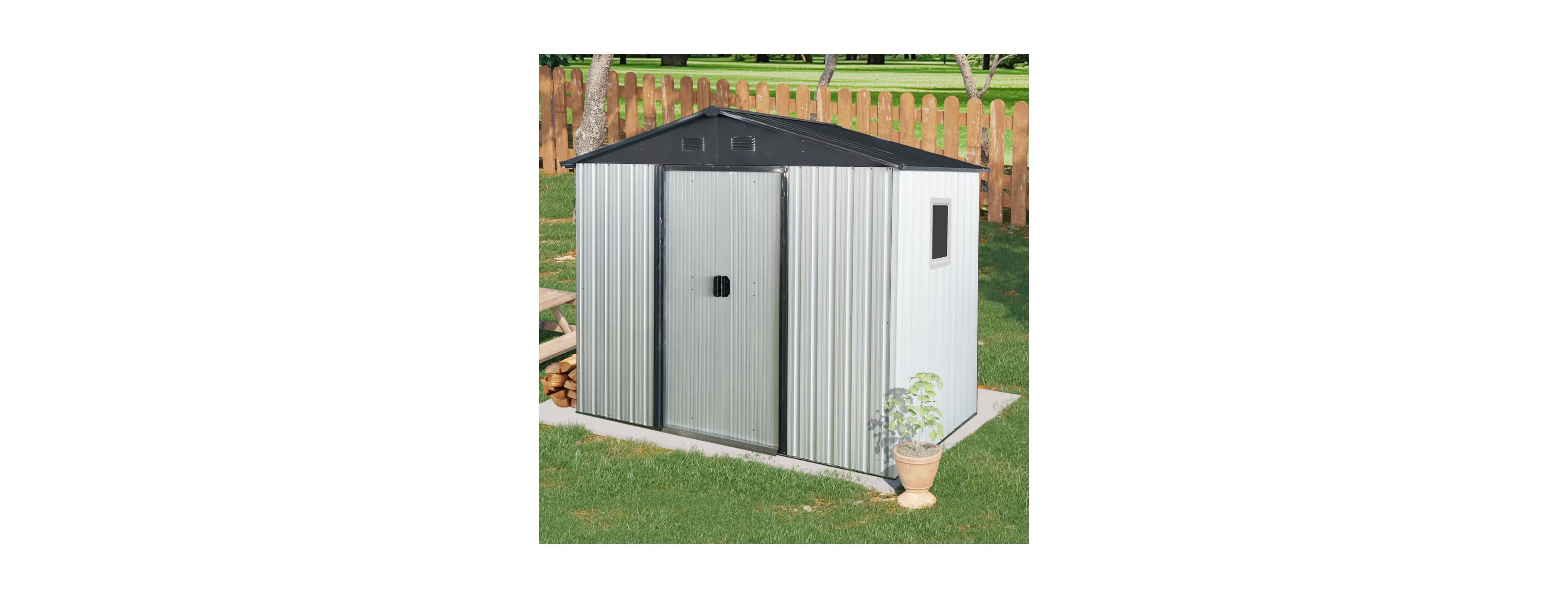 Streamdale Furniture 8ft x 4ft Outdoor Metal Storage Shed with Window