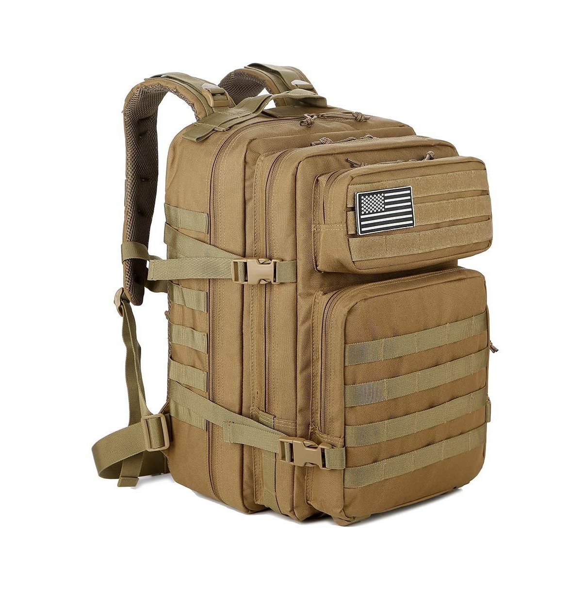 Gnuadz 45L Camping Outdoor Army Tactical Backpack Hiking Rucksack - Khaki