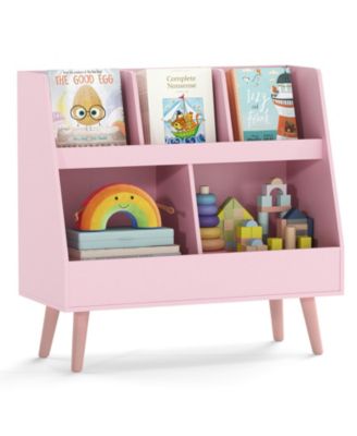 5-Cube Kids Bookshelf and Toy Organizer Storage Bookcase with Plastic Legs