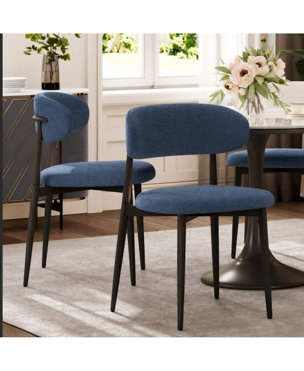 Streamdale Furniture Dining Chairs Set of 2, Modern Upholstered Kitchen Chairs