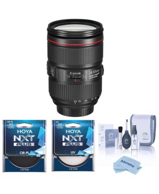 EF 24-105mm f/4L IS II USM Lens, Bundle with Hoya 77mm UV and CPL Filters