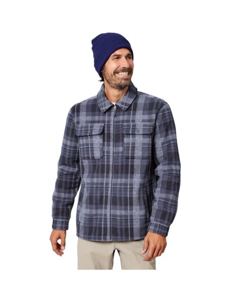 Мужская куртка Free Country Mountain Peak Chill Out Fleece Sherpa-Lined Shirt Jacket, цвет: Угольный клетчатый