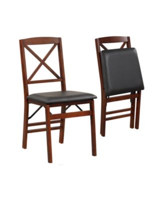 Set of 2 Folding Dining Chairs with 400 LBS Capacity