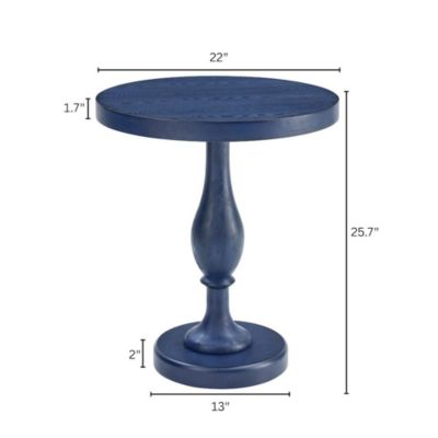 Solmere 22" Round Wood Pedestal End Table