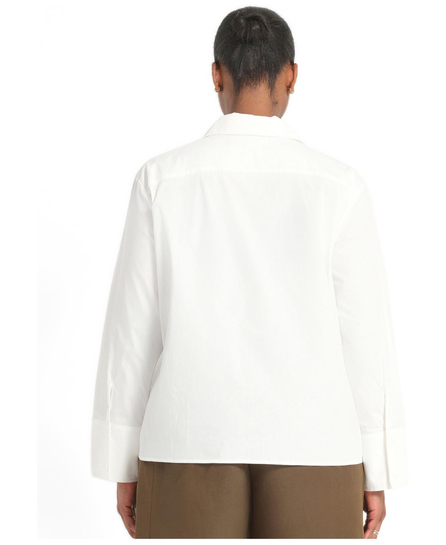 Женская рубашка ESTELLE Plus Size Kalani Relaxed-Fit Embroidered Cotton, цвет: Dove — фото 3