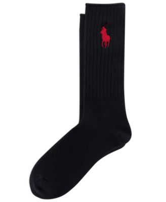 Men's Embroidered Big Pony Crew Socks
