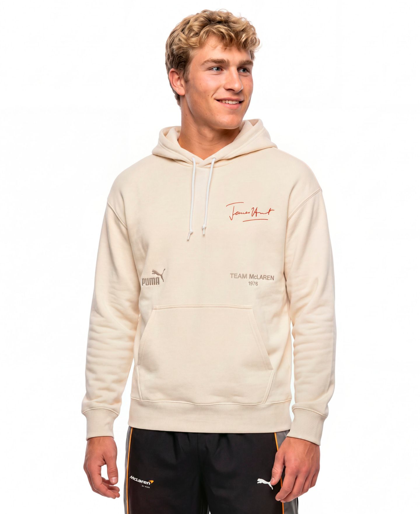 Мужское худи PUMA Mclaren James Hunt Formula 1 Graphic, цвет: Снежный — фото 1