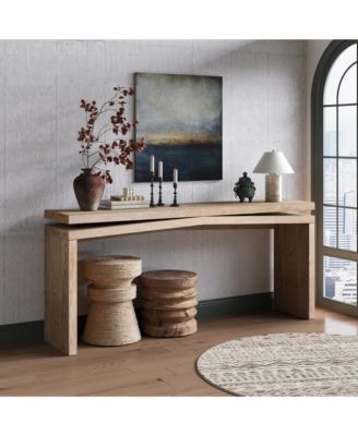 65 Inch Farmhouse Console Table, Sled Base Wooden Sofa Entryway Table for Living Room Hallway