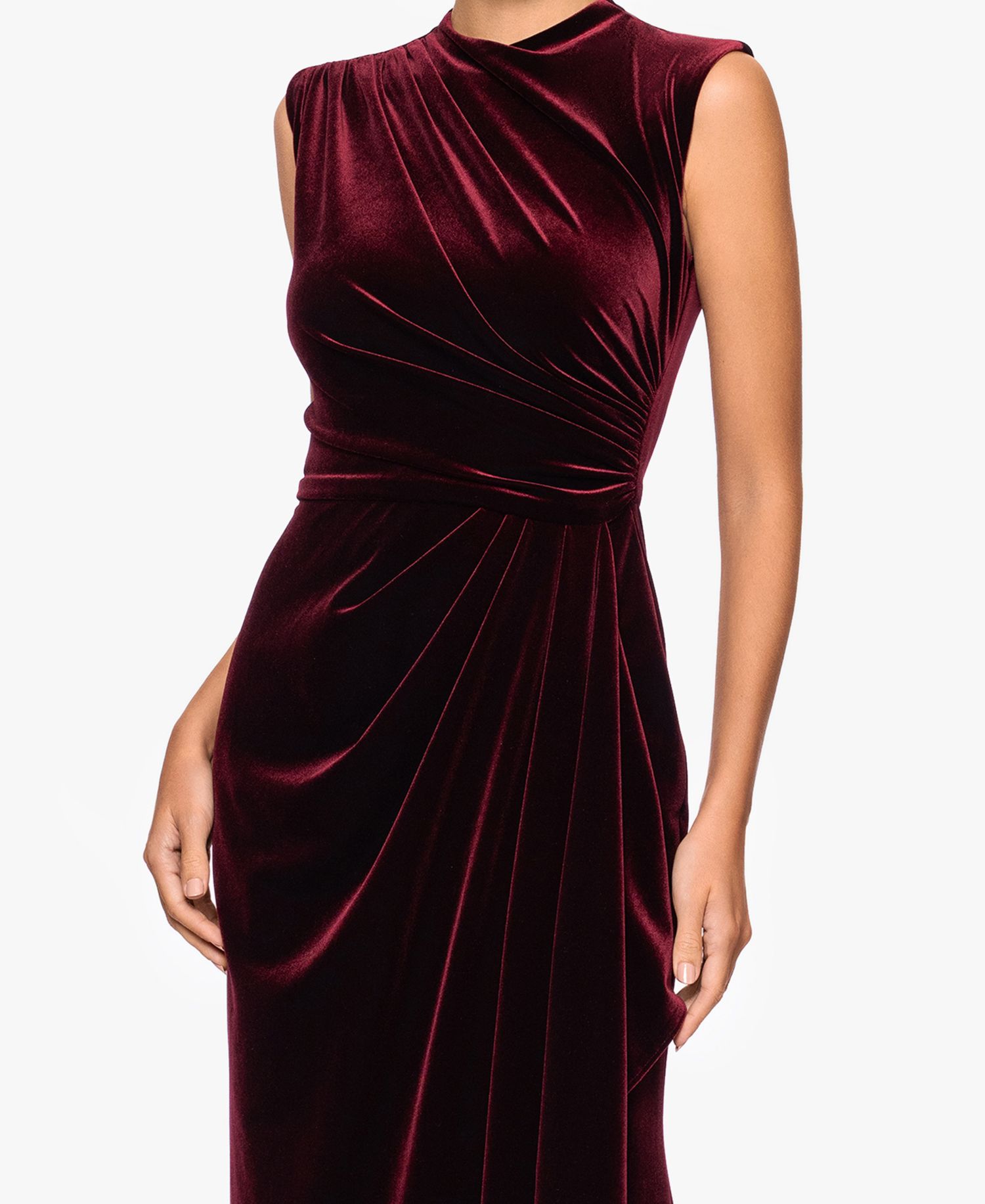 Women's Cherie Long Velvet Mock Neck Gown