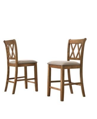 Windvale Fabric Upholstered Counter Height Dining Chairs, Set of 2