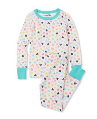 Big Girls Long Sleeve Top and Bottom Snug Fit Pajama Set